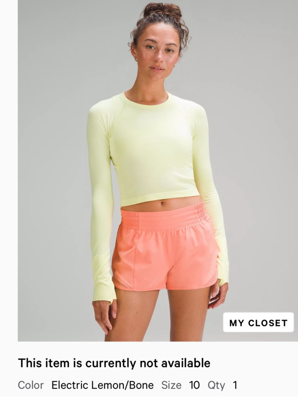 Light Yellow Long-Sleeve Swiftly Cropped Top